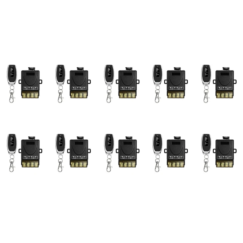 

10X 433Mhz 220V Water Pump Remote Control Switch 1Ch 30A Receiver Module ON/OFF Wireless RF Transmitter For Light LED