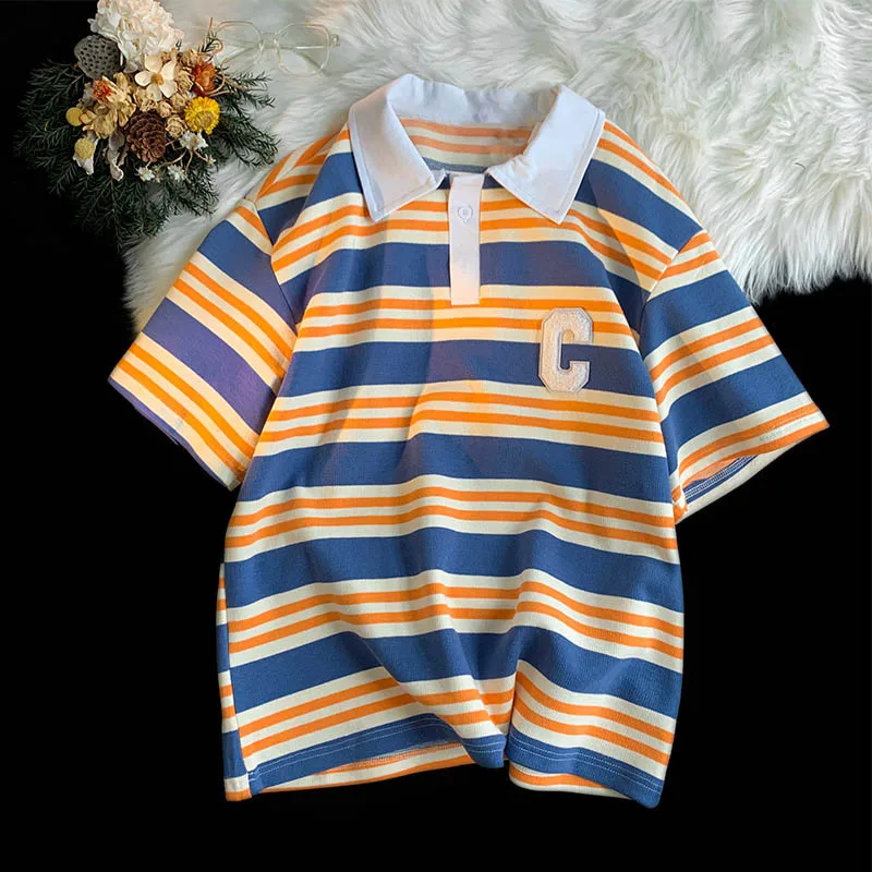 Men's Top 2022 Summer Striped Short Sleeve Polo Shirt Lapel Casual Loose Versatile Trend Half Sleeve T Shirt Trend
Men's Top 2022 Summer Striped Short Sleeve Polo Shirt Lapel Casual Loose Versatile Trend Half Sleeve T Shirt Trend