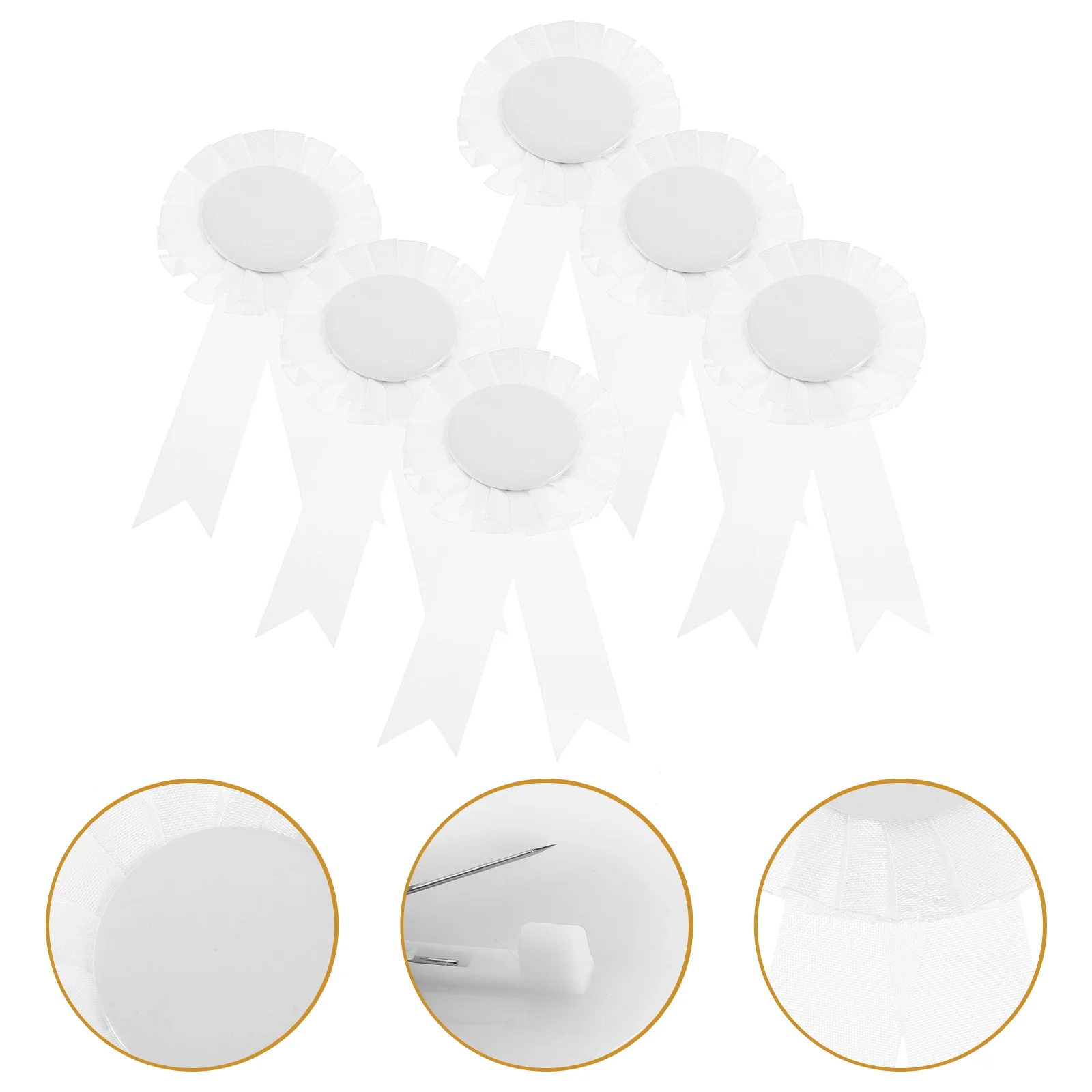 6 Pcs Badge DIY Decorative Ribbon Victory Ribbons Blank Medal Safety Pin Round Award Handiraft
6 Pcs Badge DIY Decorative Ribbon Victory Ribbons Blank Medal Safety Pin Round Award Handiraft