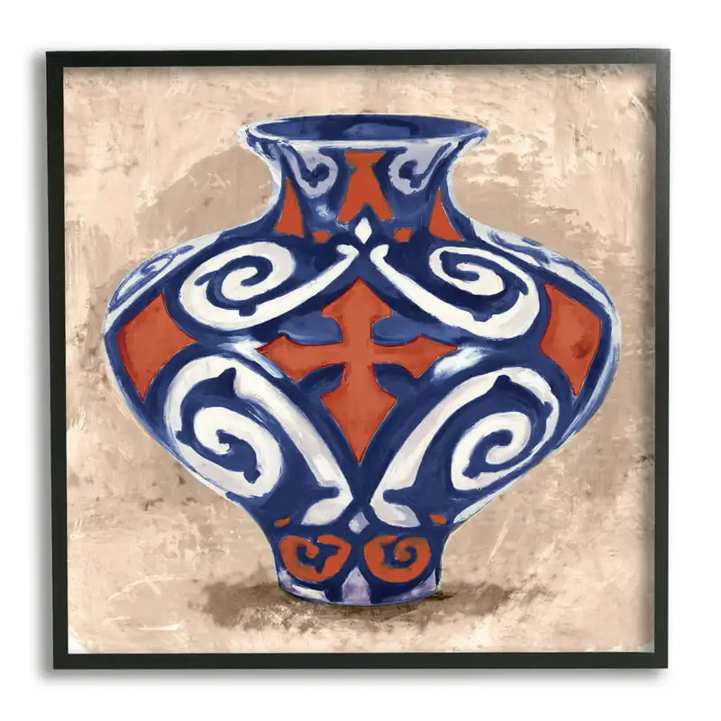 Industries Ornate Ceramic Vase Still Life Modern Patterned Pottery Paintings Black Framed Art Print Wall Art, 24x24, by Daphne P
Industries Ornate Ceramic Vase Still Life Modern Patterned Pottery Paintings Black Framed Art Print Wall Art, 24x24, by Daphne P