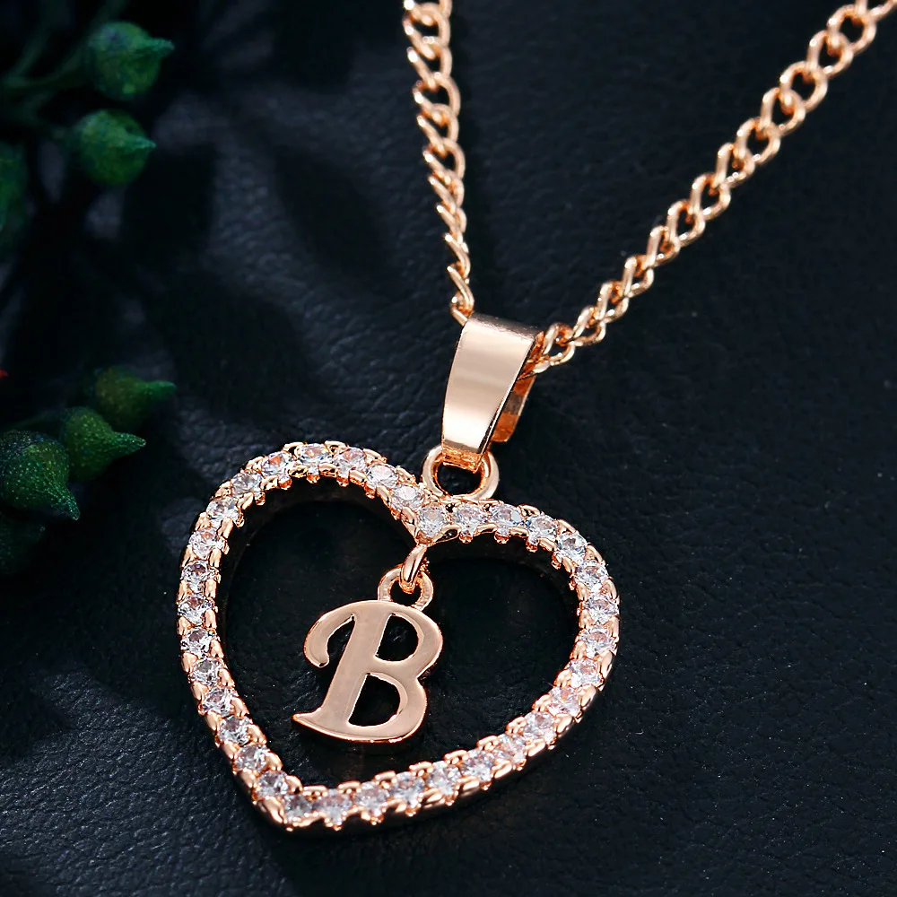 26 English Alphabet Necklaces Name Initials Holiday Gifts Heart Pendants Clavicle Chains Simple Jewelry Dating Accessories
26 English Alphabet Necklaces Name Initials Holiday Gifts Heart Pendants Clavicle Chains Simple Jewelry Dating Accessories