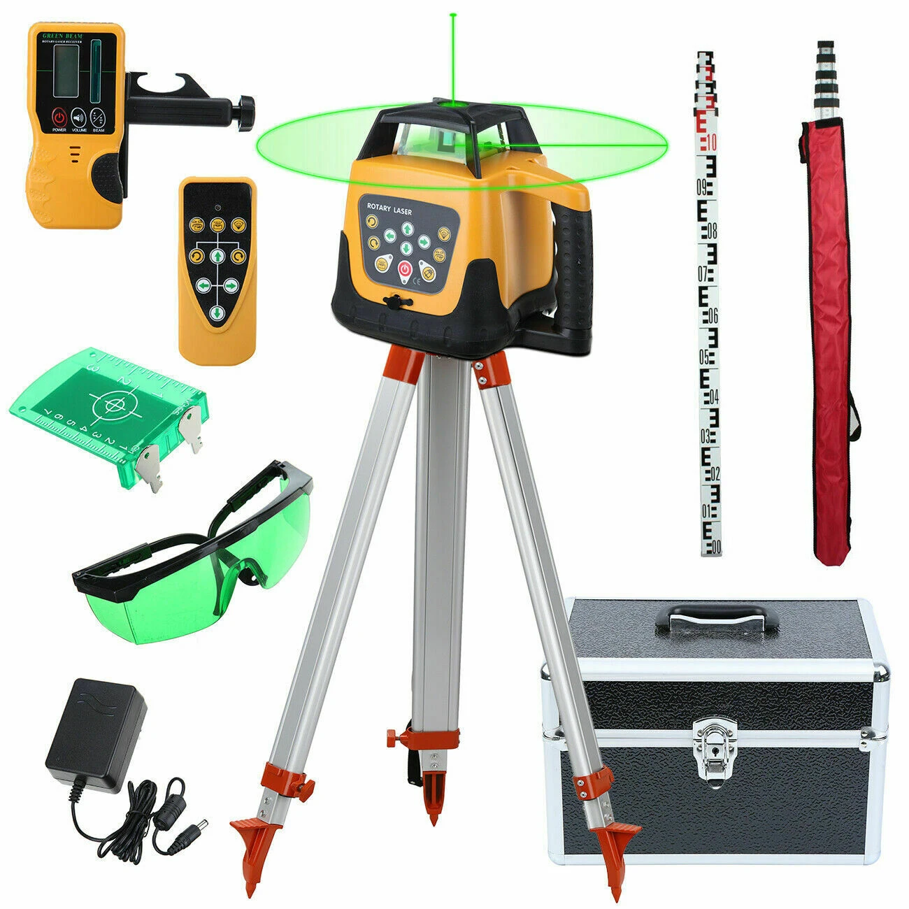 Samger 360 Rotary Laser Level Kit W/ Tripod Staff Self-Leveling 500m Vertical Horizontal Scanning Measurement Construction Tool
Samger 360 Rotary Laser Level Kit W/ Tripod Staff Self-Leveling 500m Vertical Horizontal Scanning Measurement Construction Tool