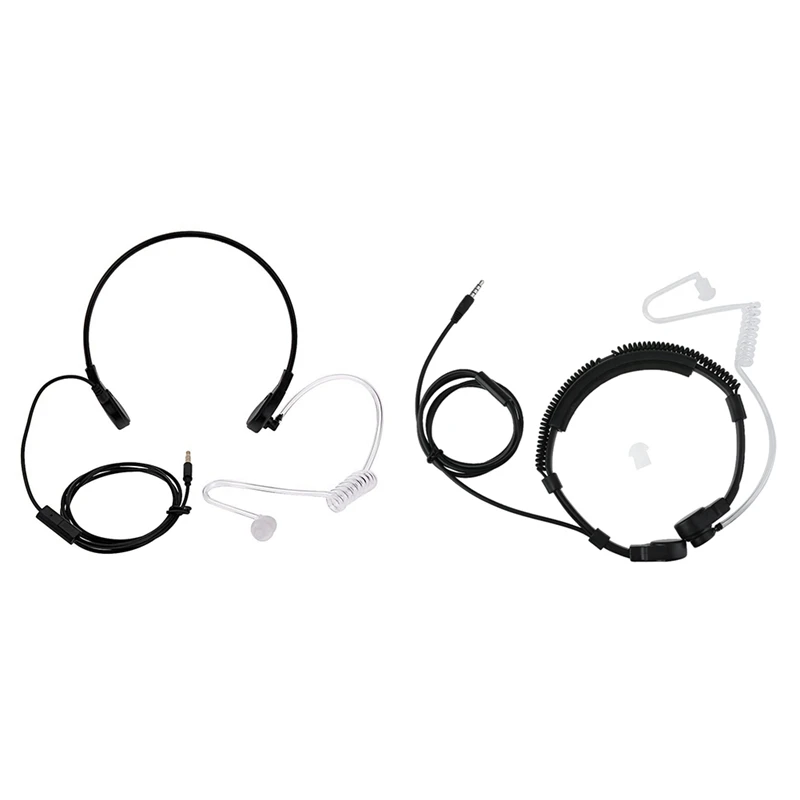 2 Pcs 3.5Mm Throat Mic Microphone Covert Acoustic Tube Earpiece Headset, White & White-Black
2 Pcs 3.5Mm Throat Mic Microphone Covert Acoustic Tube Earpiece Headset, White & White-Black