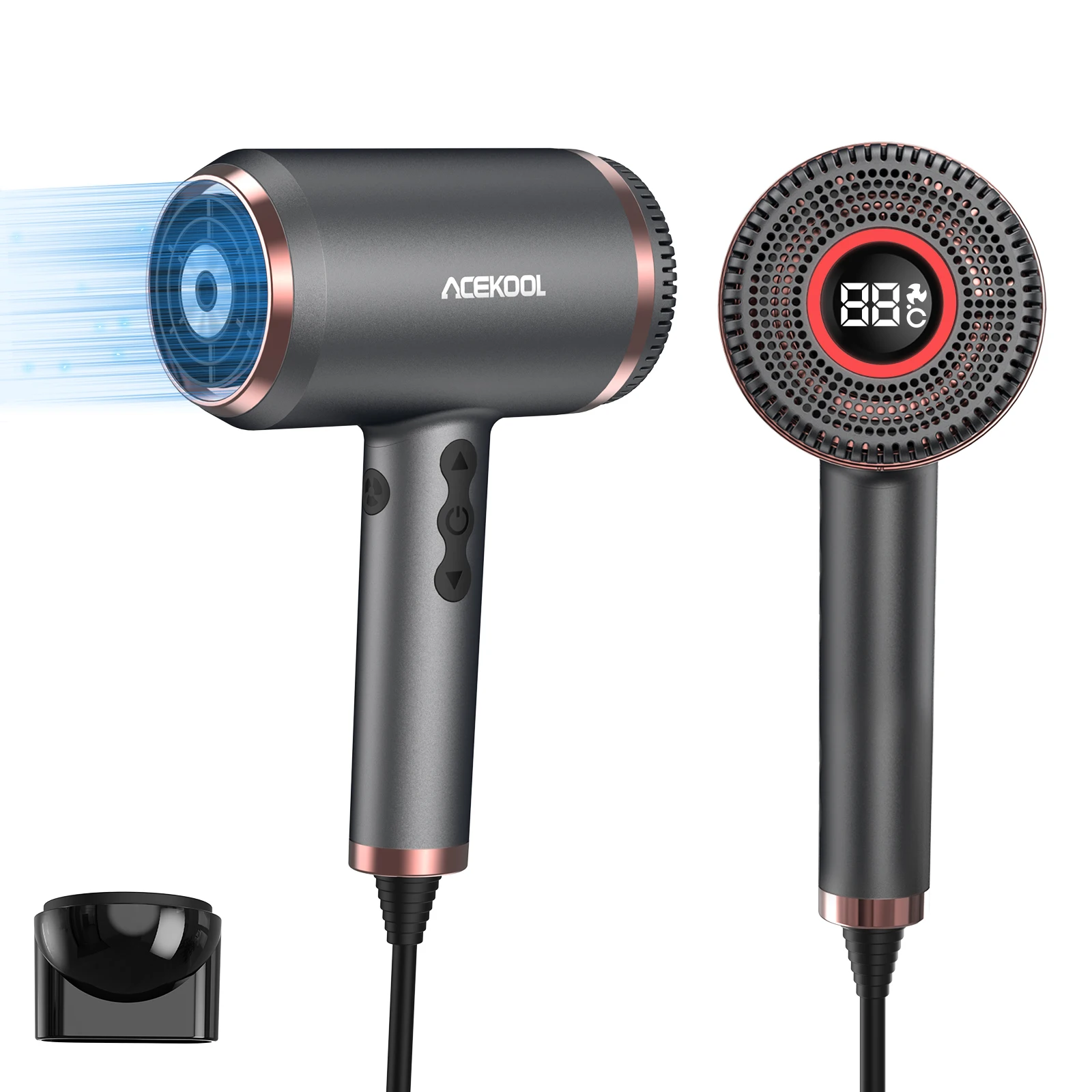 Travel Hair Dryer Ionic Blow Dryer for Women LED Display Compact Powerful Professional Home Hairdryer
Travel Hair Dryer Ionic Blow Dryer for Women LED Display Compact Powerful Professional Home Hairdryer