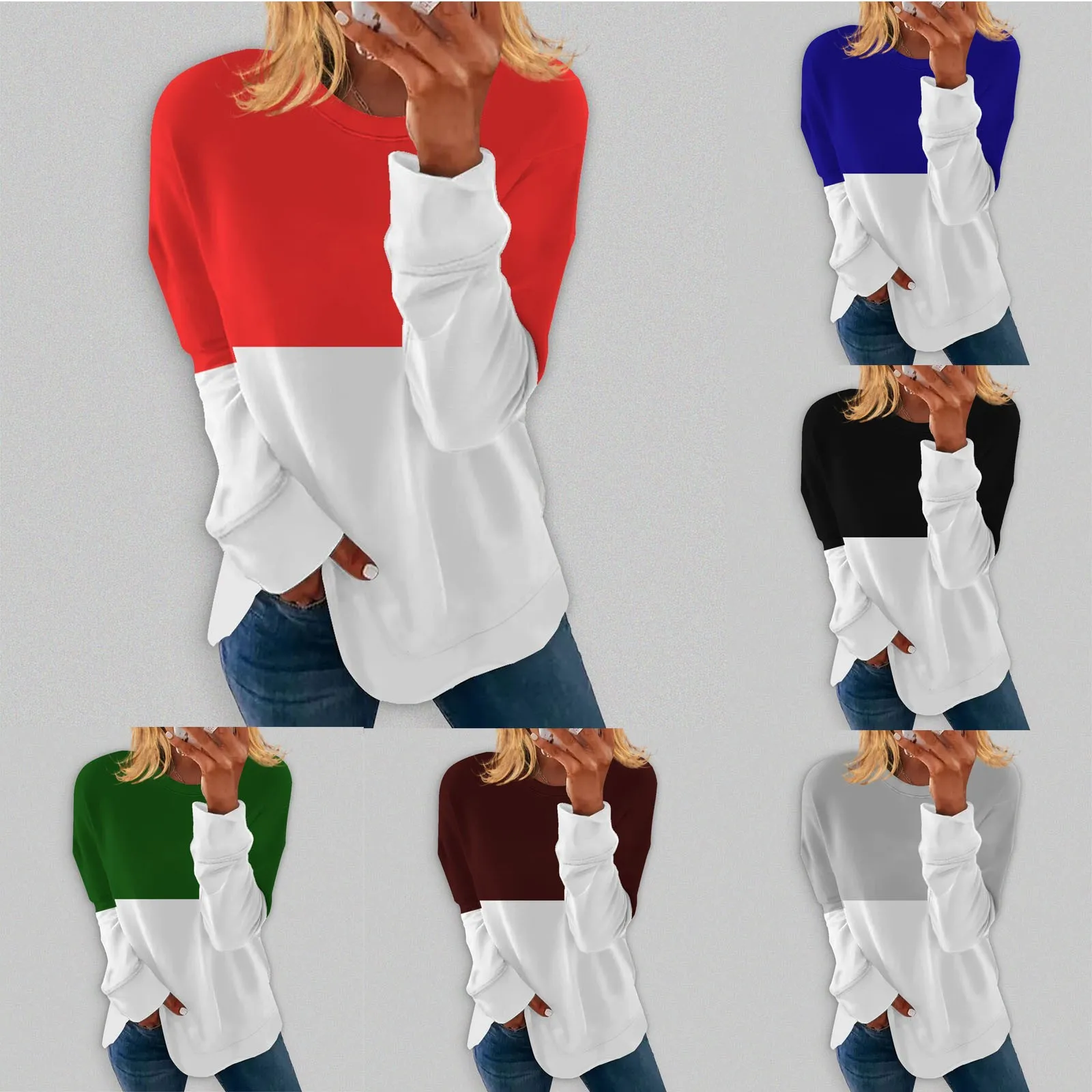 Double Color Round Neck Long Sleeve Large Women's Top 2023 Winter New Sweatershirt Hoodies Women 5x
Double Color Round Neck Long Sleeve Large Women's Top 2023 Winter New Sweatershirt Hoodies Women 5x