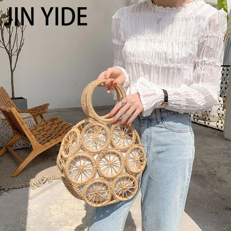 Fashion Rattan Hollow Round Straw Bags Wicker Woven Women Handbags Summer Beach Shoulder Crossbody Bags Casual Lady Bali Purses
Fashion Rattan Hollow Round Straw Bags Wicker Woven Women Handbags Summer Beach Shoulder Crossbody Bags Casual Lady Bali Purses