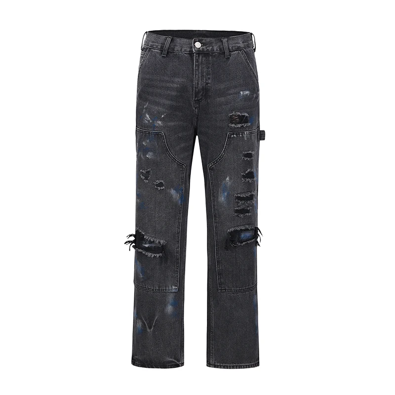 Ripped Distressed Hole Frayed Streetwear Mens Denim Pants Retro Harajuku Painted Ink Splash Straight Baggy Casual Jeans Trousers
Ripped Distressed Hole Frayed Streetwear Mens Denim Pants Retro Harajuku Painted Ink Splash Straight Baggy Casual Jeans Trousers
