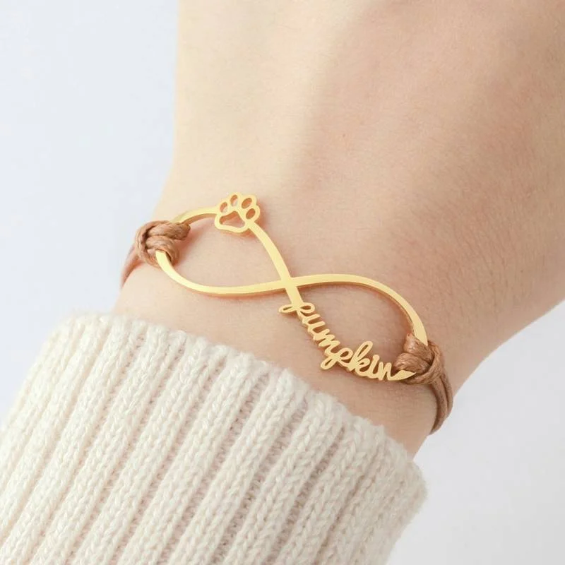 Fashion Ladies Infinity Symbol Custom Name Stainless Steel Bracelet Personalized Rope Adjustable Charm Couple Friendship Jewelry
Fashion Ladies Infinity Symbol Custom Name Stainless Steel Bracelet Personalized Rope Adjustable Charm Couple Friendship Jewelry