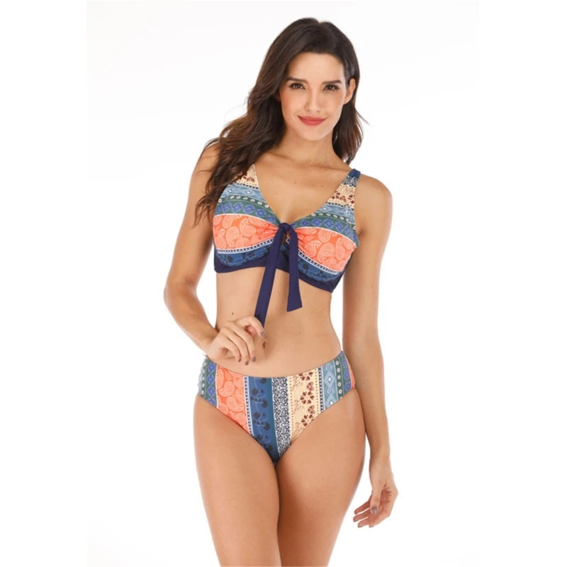 H58D Women's 2 Pieces Swimwear Lady Floral Print Knot Bikini Set Lace Up Bathing Suit
H58D Women's 2 Pieces Swimwear Lady Floral Print Knot Bikini Set Lace Up Bathing Suit