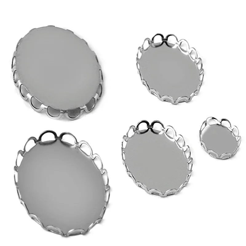 30pcs 2018 New Pure Stainless Steel Inner Diameter 13*18MM/18*25MM Lace Oval Bottom Tray Accessories Wholesale
30pcs 2018 New Pure Stainless Steel Inner Diameter 13*18MM/18*25MM Lace Oval Bottom Tray Accessories Wholesale