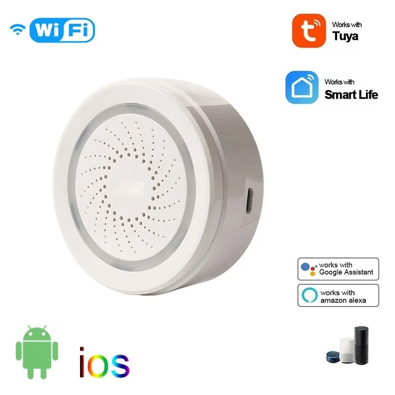 Беспроводные звуковые и светильник сирены USB Tuya Wifi дБ Стробоскопическая сирена для SmartLife Alexa Google Home
Беспроводные звуковые и светильник сирены USB Tuya Wifi дБ Стробоскопическая сирена для SmartLife Alexa Google Home