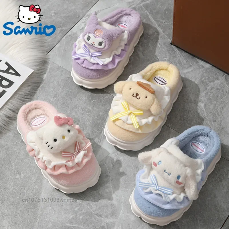Sanrio Hello Kitty Cinnamoroll Kuromi Pom Purin Melody Cotton Fuzzy Slippers Women's Winter Velvet Warm Home Slippers Cute Shoes
Sanrio Hello Kitty Cinnamoroll Kuromi Pom Purin Melody Cotton Fuzzy Slippers Women's Winter Velvet Warm Home Slippers Cute Shoes