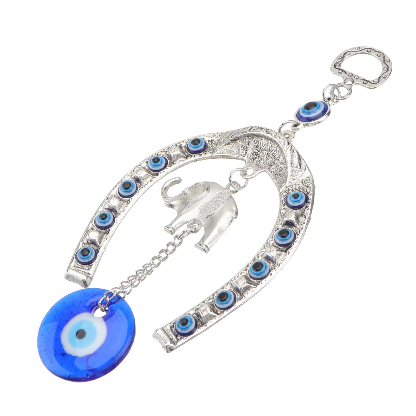 

Eye Evil Hanging Blue Ornament Elephant Decor Wall Pendant Turkish Car Charm Horseshoe Amulet Eyes Blessing Decorations Beads