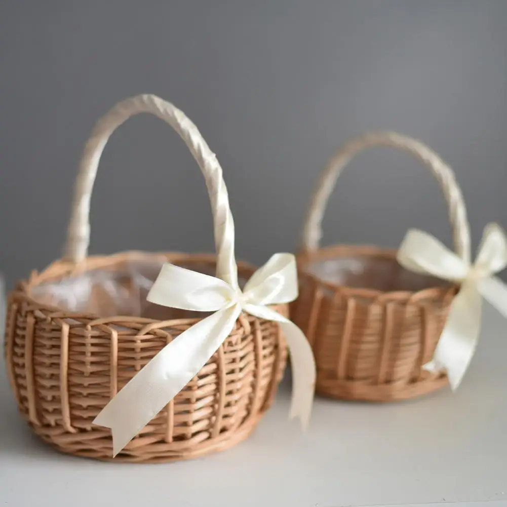 Weaving Basket Simple Natural Durable Hand-woven Wedding Flower Basket for Gift Picnic Storage Basket Sundries Basket
Weaving Basket Simple Natural Durable Hand-woven Wedding Flower Basket for Gift Picnic Storage Basket Sundries Basket