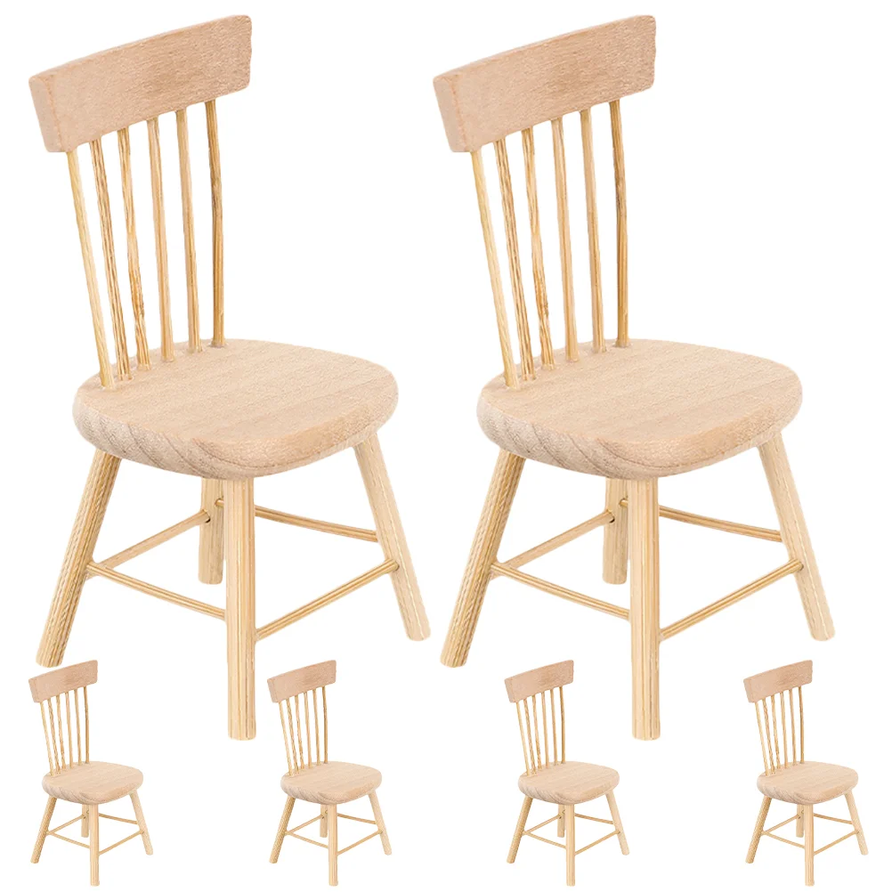 6 Pcs Dollhouse Chair Mini Accessory Ornament Tiny Furniture Desktop Model Wood Chairs Miniture Decoration
6 Pcs Dollhouse Chair Mini Accessory Ornament Tiny Furniture Desktop Model Wood Chairs Miniture Decoration