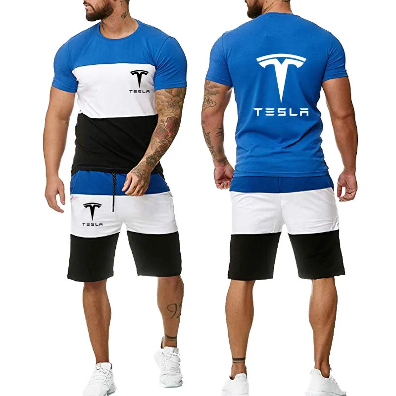 Beach Vacation Men's T-Shirt Suit Tesla car logo print Fashion Casual Round Neck Short Sleeve + Shorts High Quality Pure Cotton
Beach Vacation Men's T-Shirt Suit Tesla car logo print Fashion Casual Round Neck Short Sleeve + Shorts High Quality Pure Cotton