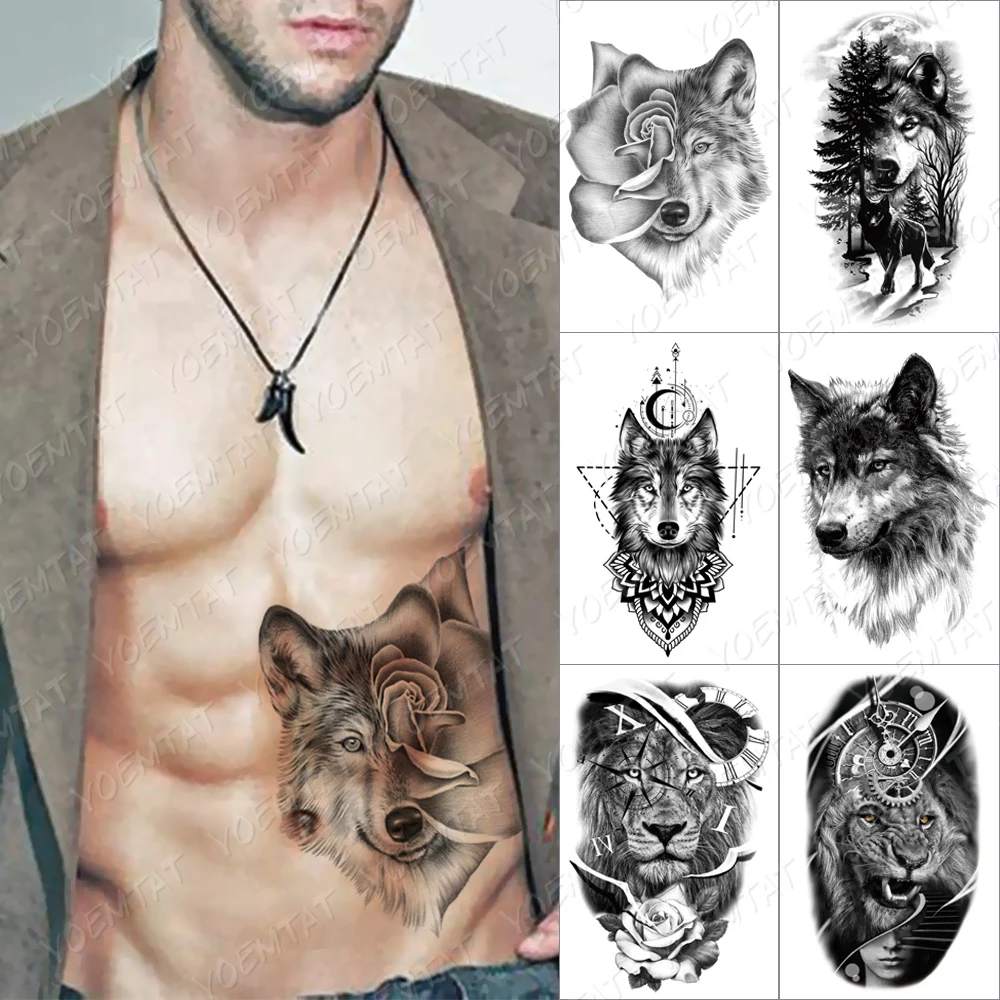Wolf Waterproof Temporary Tatto Sticker Lion Rose Flower Watch Ferocious Animal Body Art Flash Fake Tattoo Men Women Transfer
Wolf Waterproof Temporary Tatto Sticker Lion Rose Flower Watch Ferocious Animal Body Art Flash Fake Tattoo Men Women Transfer