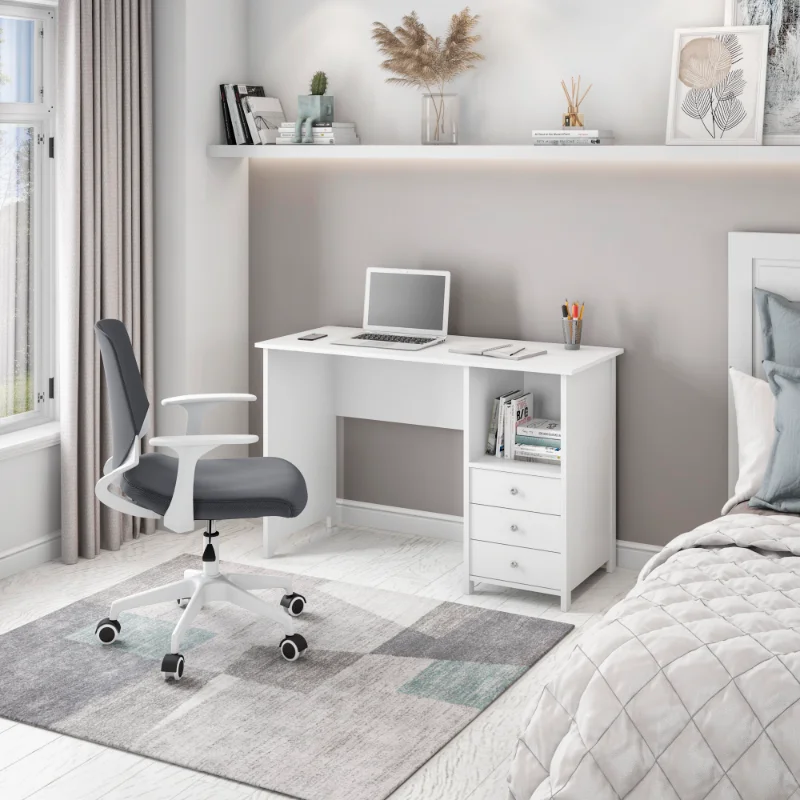 Mid-Back Office Task Chair with Adjustable Height and Swivel, Gray and White computer chair
Mid-Back Office Task Chair with Adjustable Height and Swivel, Gray and White computer chair