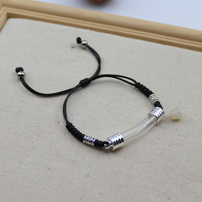 1PC 6/8MM Adjustable Handmade Clear Tiny Glass Tube Vial Cord Bracelet Memorial Writing Name Ash Hair Locket Pendant
1PC 6/8MM Adjustable Handmade Clear Tiny Glass Tube Vial Cord Bracelet Memorial Writing Name Ash Hair Locket Pendant