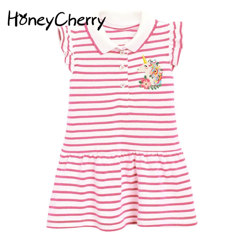 HoneyCherry Girls striped lapel dress summer new style short-sleeved knitted children's dress pink dress
HoneyCherry Girls striped lapel dress summer new style short-sleeved knitted children's dress pink dress
