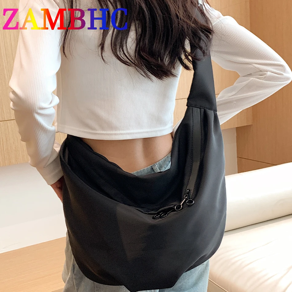 Large Capacity Casual Travel Hobos Bag Quality Oxford Shoulder Side Bags for Women Spring Solid Color Simple Lady Crossbody Bags
Large Capacity Casual Travel Hobos Bag Quality Oxford Shoulder Side Bags for Women Spring Solid Color Simple Lady Crossbody Bags