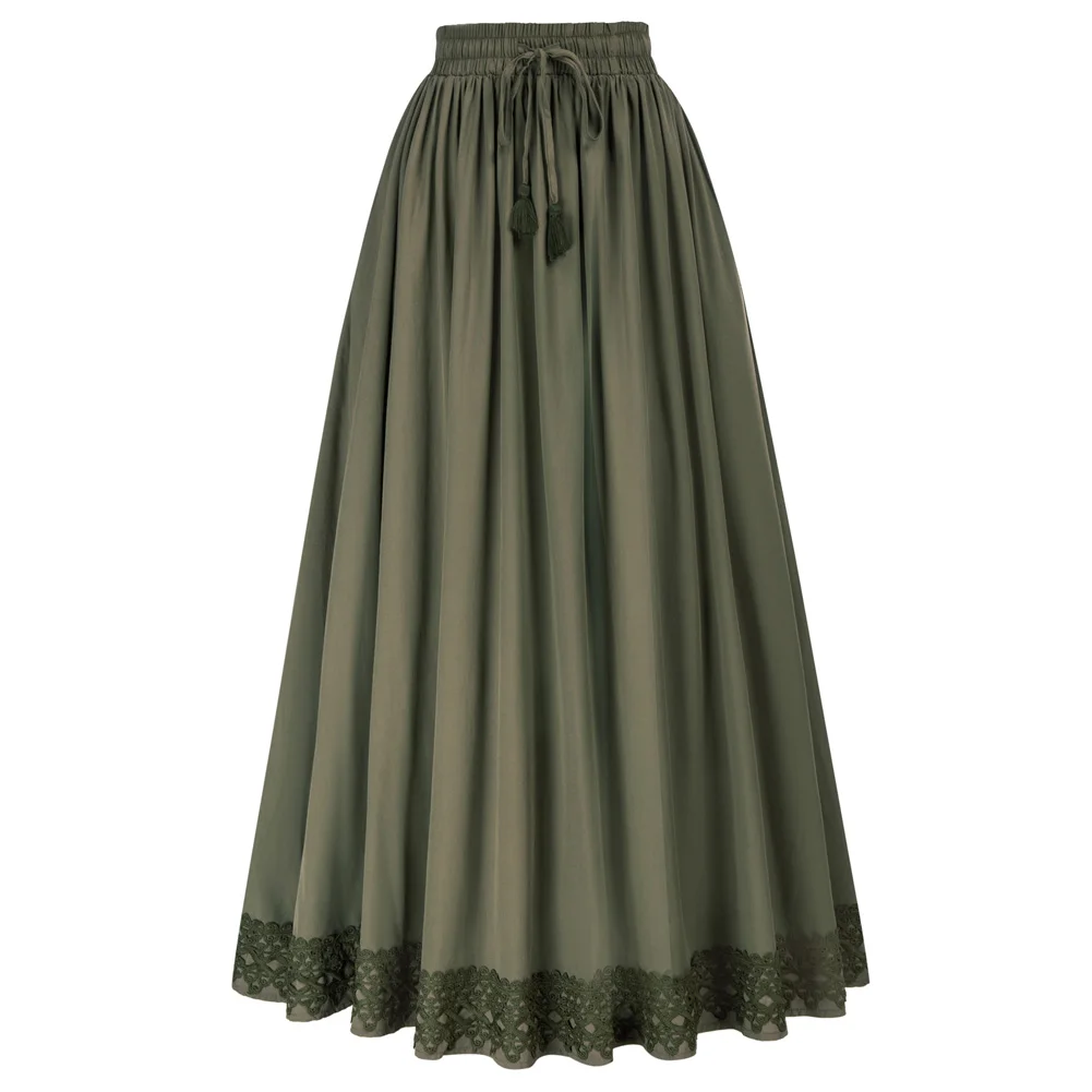 SD Women Renaissance Maxi Skirt Elastic High Waist Lace Hem Swing Skirt Victorian Vintage Midi Skirts With Pockets Ankle Length
SD Women Renaissance Maxi Skirt Elastic High Waist Lace Hem Swing Skirt Victorian Vintage Midi Skirts With Pockets Ankle Length