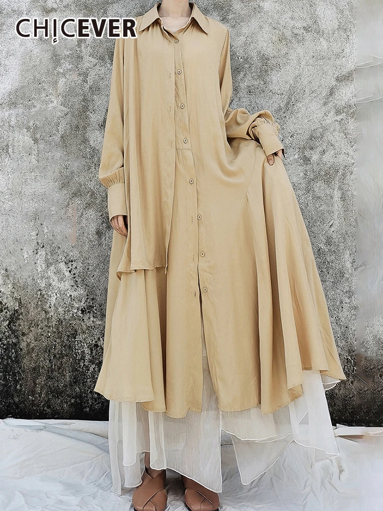 CHICEVER Casual Maxi Dresses For Women Lapel Long Sleeve High Waist Single Breasted Oversize Solid Vintage Dress Female Spring
CHICEVER Casual Maxi Dresses For Women Lapel Long Sleeve High Waist Single Breasted Oversize Solid Vintage Dress Female Spring
