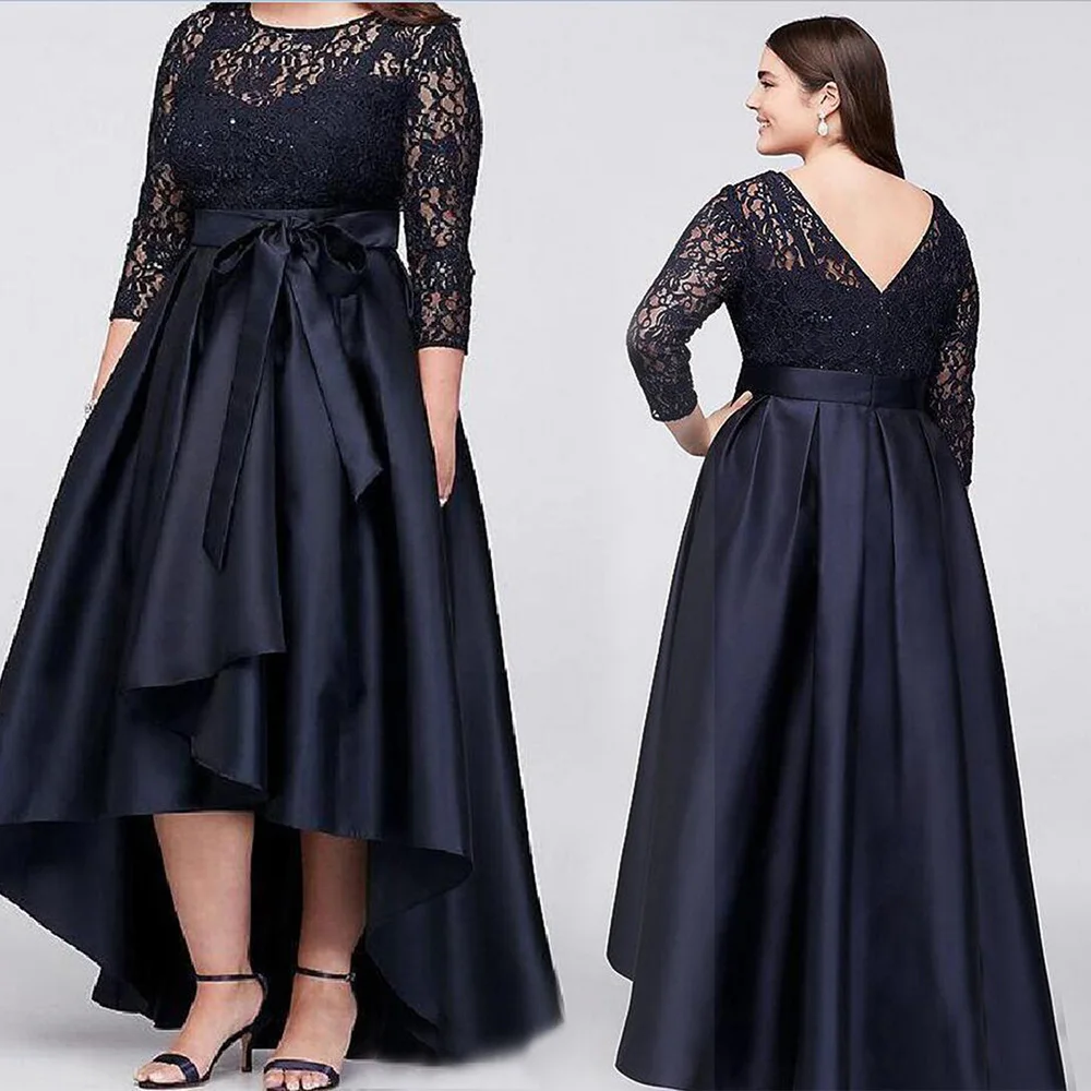 Navy blue Plus Size Mother Of The Bride Dresses With Half Sleeves Sheer Lace Evening Gowns A-Line Mother Dress
Navy blue Plus Size Mother Of The Bride Dresses With Half Sleeves Sheer Lace Evening Gowns A-Line Mother Dress