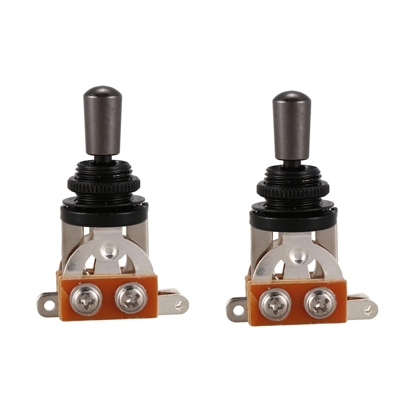 2X Electric Guitar 3 Way Toggle Switch Pickup Selector Switch With Metal Tip Knob (Silver + Black Cap)
2X Electric Guitar 3 Way Toggle Switch Pickup Selector Switch With Metal Tip Knob (Silver + Black Cap)