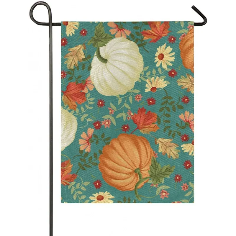

Fall Pumpkin Autumn Thanks Give Garden Flag Welcome Home House Flags Double Sided Yard Banner Outdoor Decor Banner for Outside H