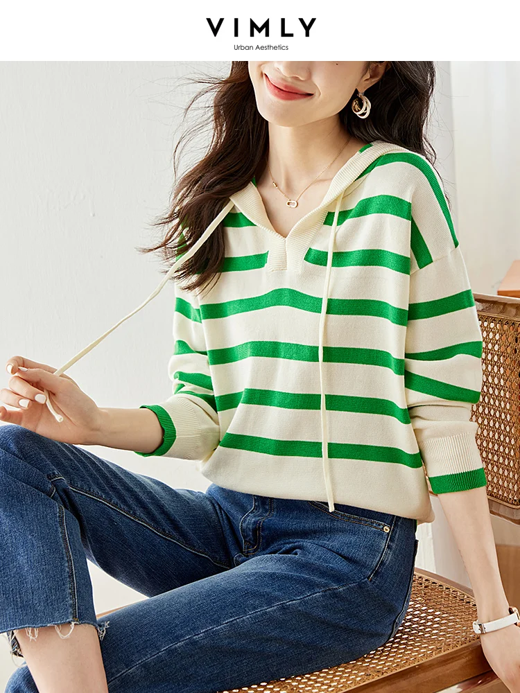 Vimly Green Striped Sweater Hoodies for Women 2023 Autumn Hooded Long Sleeve Knit Tops Casual Loose Jumpers Clothing 72110
Vimly Green Striped Sweater Hoodies for Women 2023 Autumn Hooded Long Sleeve Knit Tops Casual Loose Jumpers Clothing 72110