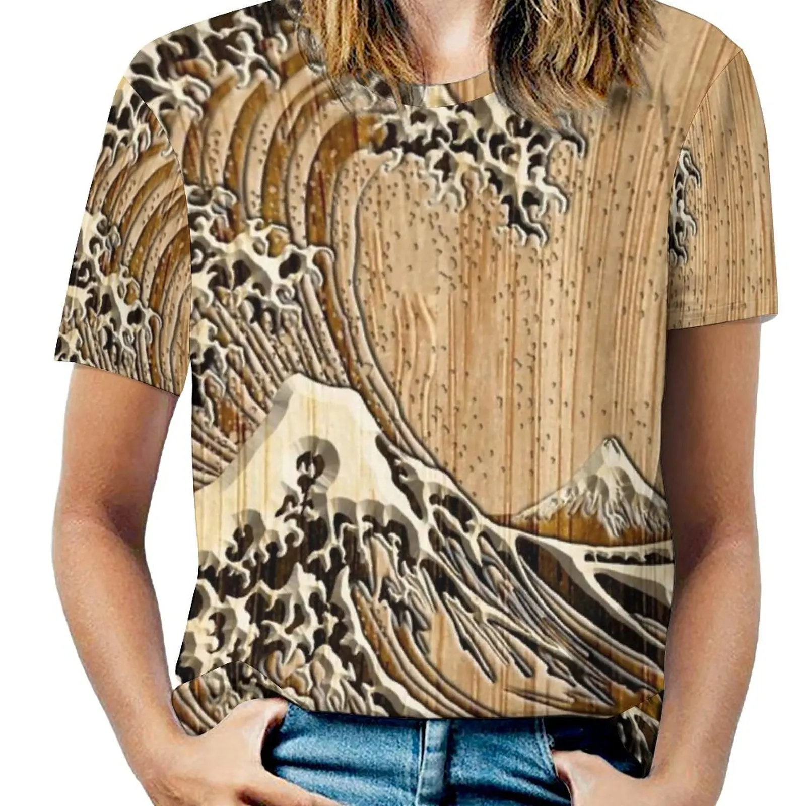 The Great Hokusai волнистая в бамбуковой инкрустации стильная женская футболка весенне-летние футболки с принтом с круглым вырезом пуловер Топ вол...
The Great Hokusai волнистая в бамбуковой инкрустации стильная женская футболка весенне-летние футболки с принтом с круглым вырезом пуловер Топ вол...