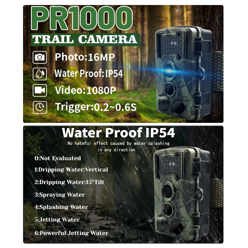 1080P Video Wildlife Trail Camera Photo Trap Infrared Hunting Cameras 16MP 940NM Wildlife Surveillance Outdoor Tracking Cams
1080P Video Wildlife Trail Camera Photo Trap Infrared Hunting Cameras 16MP 940NM Wildlife Surveillance Outdoor Tracking Cams