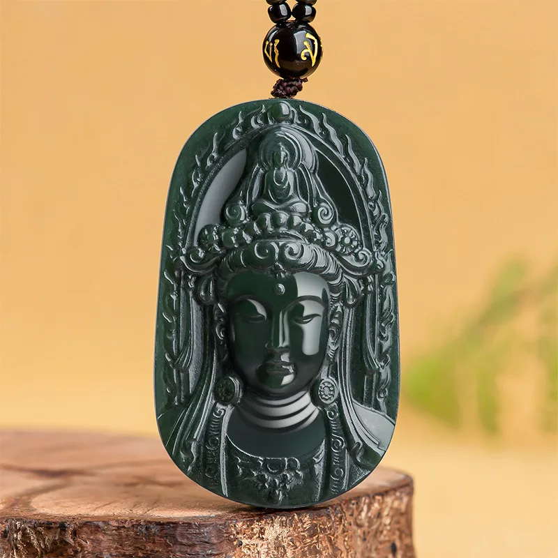 Mai Chuang/Natural Hetian Cyan Jade Guanyin Head Necklace Pendant Fine Jewelry Luxury Accessories Amulet Men Women Couples Gifts
Mai Chuang/Natural Hetian Cyan Jade Guanyin Head Necklace Pendant Fine Jewelry Luxury Accessories Amulet Men Women Couples Gifts