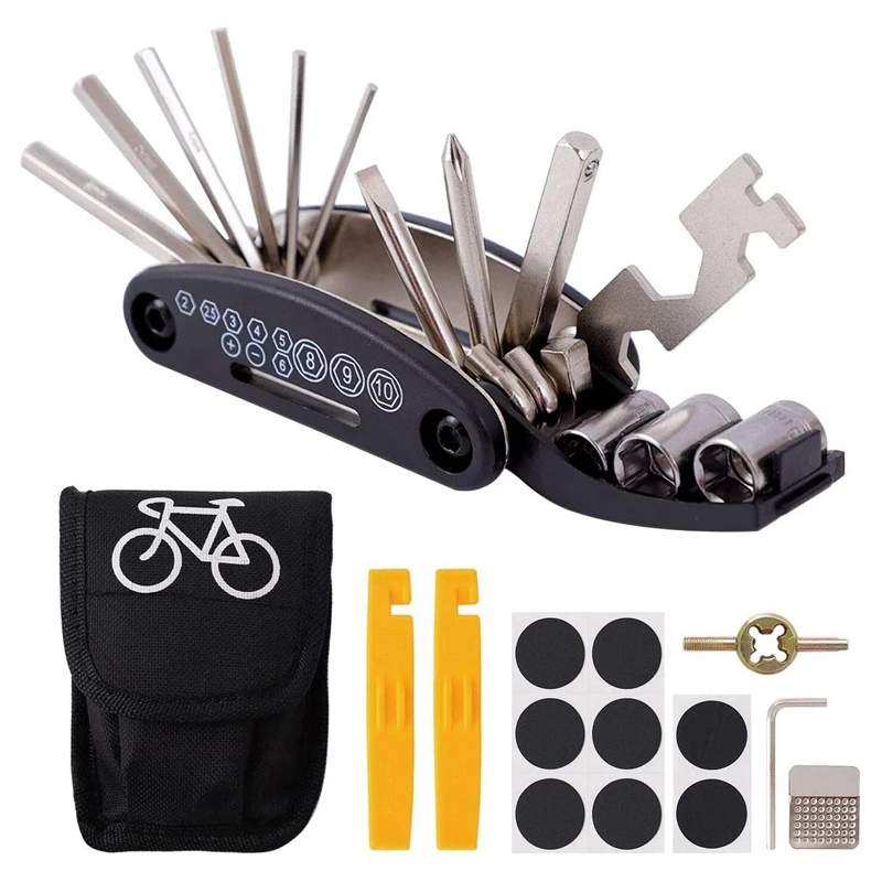 Bike Repair Tool Kit, 16 in 1 Multi-Function Bicycle Repair Tool, Bicycle Tool Kit, Bicycle Cycling Repair Tool Kit
Bike Repair Tool Kit, 16 in 1 Multi-Function Bicycle Repair Tool, Bicycle Tool Kit, Bicycle Cycling Repair Tool Kit
