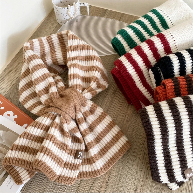 Striped Cross Knitted Scarf Elastic Soft Muffler Skinny Keep Warm Scarf Unisex Couple Short Knitting Scarves Korean Style Ins
Striped Cross Knitted Scarf Elastic Soft Muffler Skinny Keep Warm Scarf Unisex Couple Short Knitting Scarves Korean Style Ins
