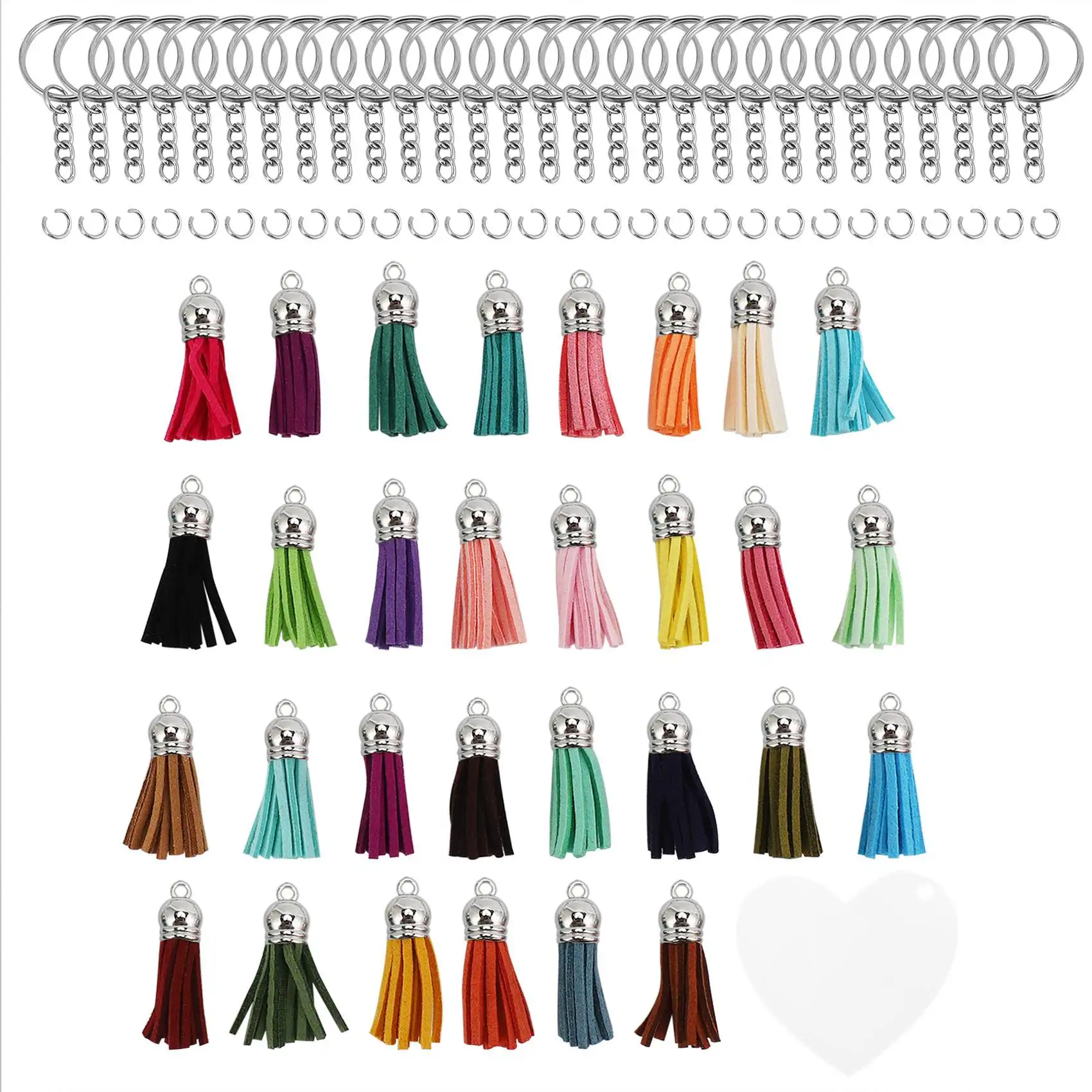 90Pcs Acrylic Discs Clear Heart Keychain Blanks Charms and Colourful Tassel Key Rings for DIY Crafts Jewelry Making
90Pcs Acrylic Discs Clear Heart Keychain Blanks Charms and Colourful Tassel Key Rings for DIY Crafts Jewelry Making