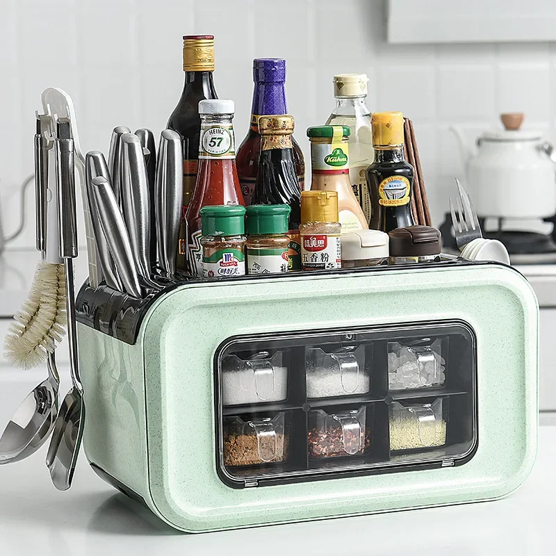 Новинка 2023 года, AOLIVIYA, стеллаж для столовых приправ, многофункциональная коробка для хранения кухонных приправ, держатель для ножей
Новинка 2023 года, AOLIVIYA, стеллаж для столовых приправ, многофункциональная коробка для хранения кухонных приправ, держатель для ножей