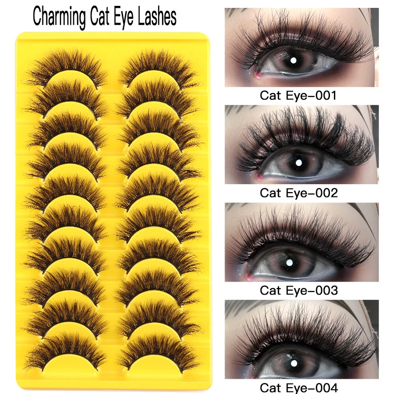 10 Pairs Fluffy 3D False Eyelashes Long Mink Faux Eyelashes Cat Eye Curl Dense Lash Extend Cosplay Natural Dramatic Makeup
10 Pairs Fluffy 3D False Eyelashes Long Mink Faux Eyelashes Cat Eye Curl Dense Lash Extend Cosplay Natural Dramatic Makeup