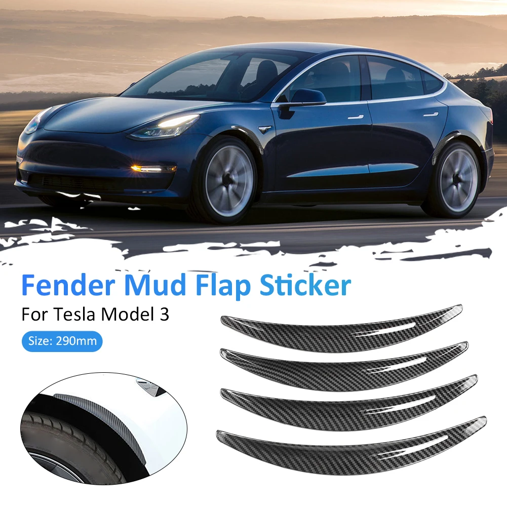 4Pcs Car Wheel Eyebrow Front Rear Mud Flap Carbon Fiber Splash Guard Mudguard Exterior Modification Accessories for Tesla Model3
4Pcs Car Wheel Eyebrow Front Rear Mud Flap Carbon Fiber Splash Guard Mudguard Exterior Modification Accessories for Tesla Model3