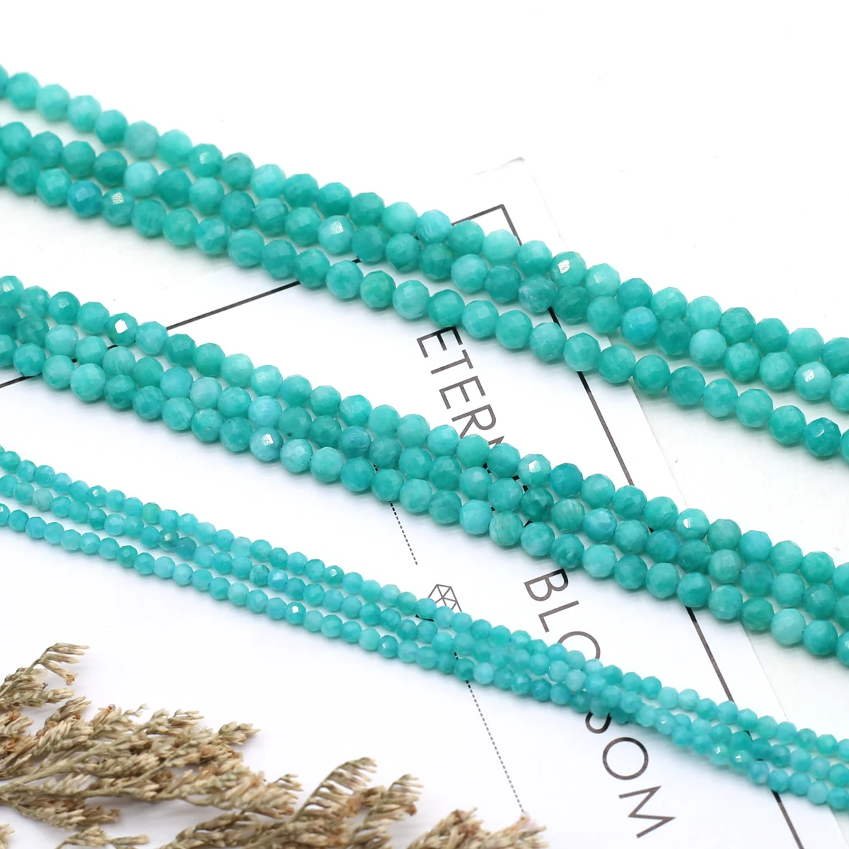 

Natural Stone Beads Small Section Bead Blue Amazonite 2 3 4mm Loose beads for Jewelry Making DIY Bracelet Necklace Length 38cm