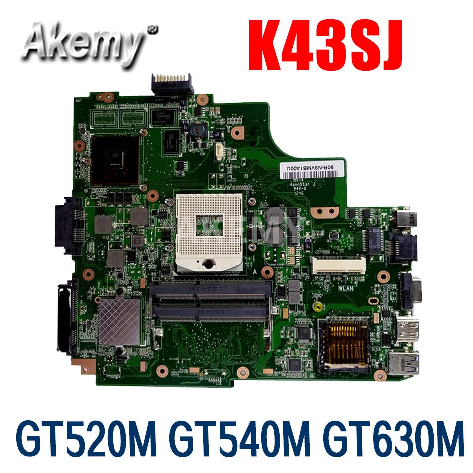 K43S Laptop Motherboard W/ GT520M GT540M GT630M GPU For ASUS K43SJ K43SV K43SM A43S X43S K43S motherboard Mainboard HM65
K43S Laptop Motherboard W/ GT520M GT540M GT630M GPU For ASUS K43SJ K43SV K43SM A43S X43S K43S motherboard Mainboard HM65