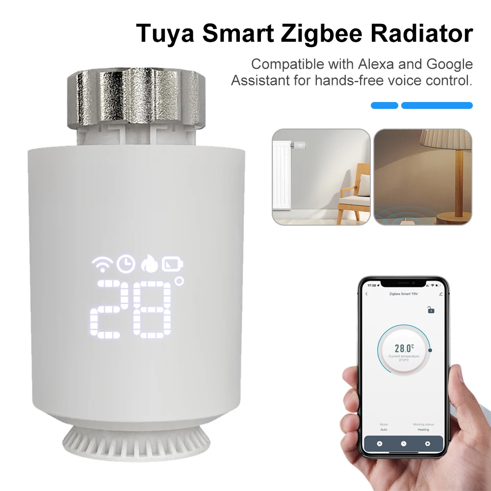 Smart Zigbee Radiator Actuator TRV Thermostatic Valve Temperature Controller Voice Remote Control Home Life Constant Radiator
Smart Zigbee Radiator Actuator TRV Thermostatic Valve Temperature Controller Voice Remote Control Home Life Constant Radiator