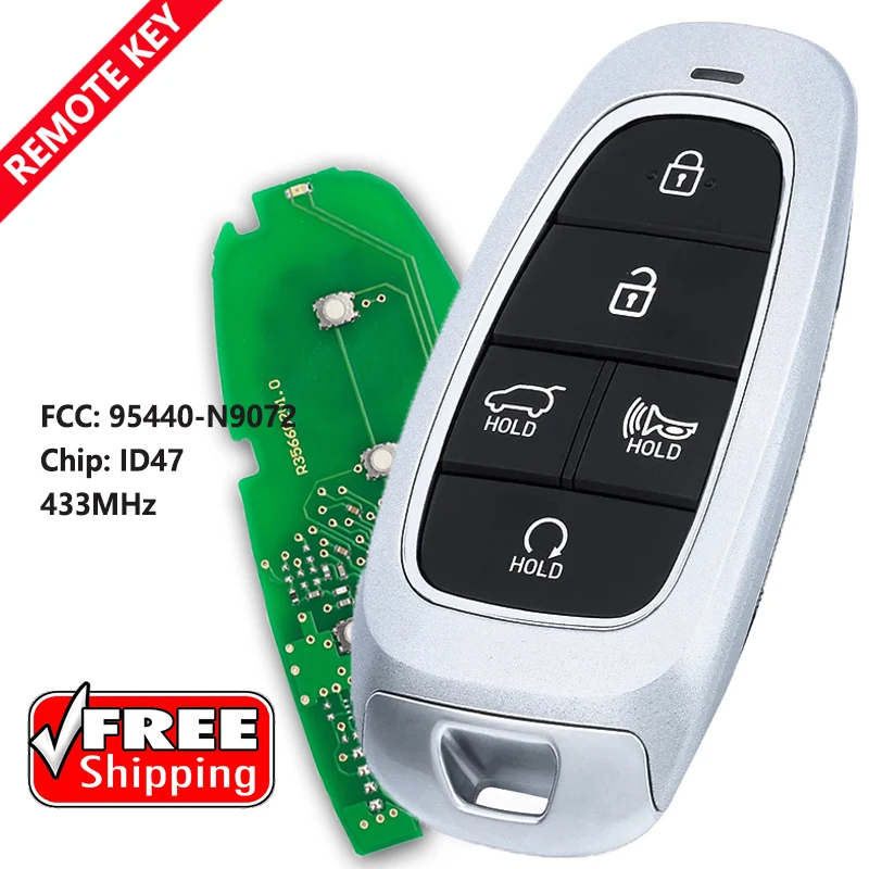 DIYKEY 95440-N9072, 95440-N9070, 95440-N9000, 95440-N9002 Умный брелок-ключ 433 МГц для Hyundai Tucson 2022, 2023, 2024, корпус/корпус-заготовка
DIYKEY 95440-N9072, 95440-N9070, 95440-N9000, 95440-N9002 Умный брелок-ключ 433 МГц для Hyundai Tucson 2022, 2023, 2024, корпус/корпус-заготовка