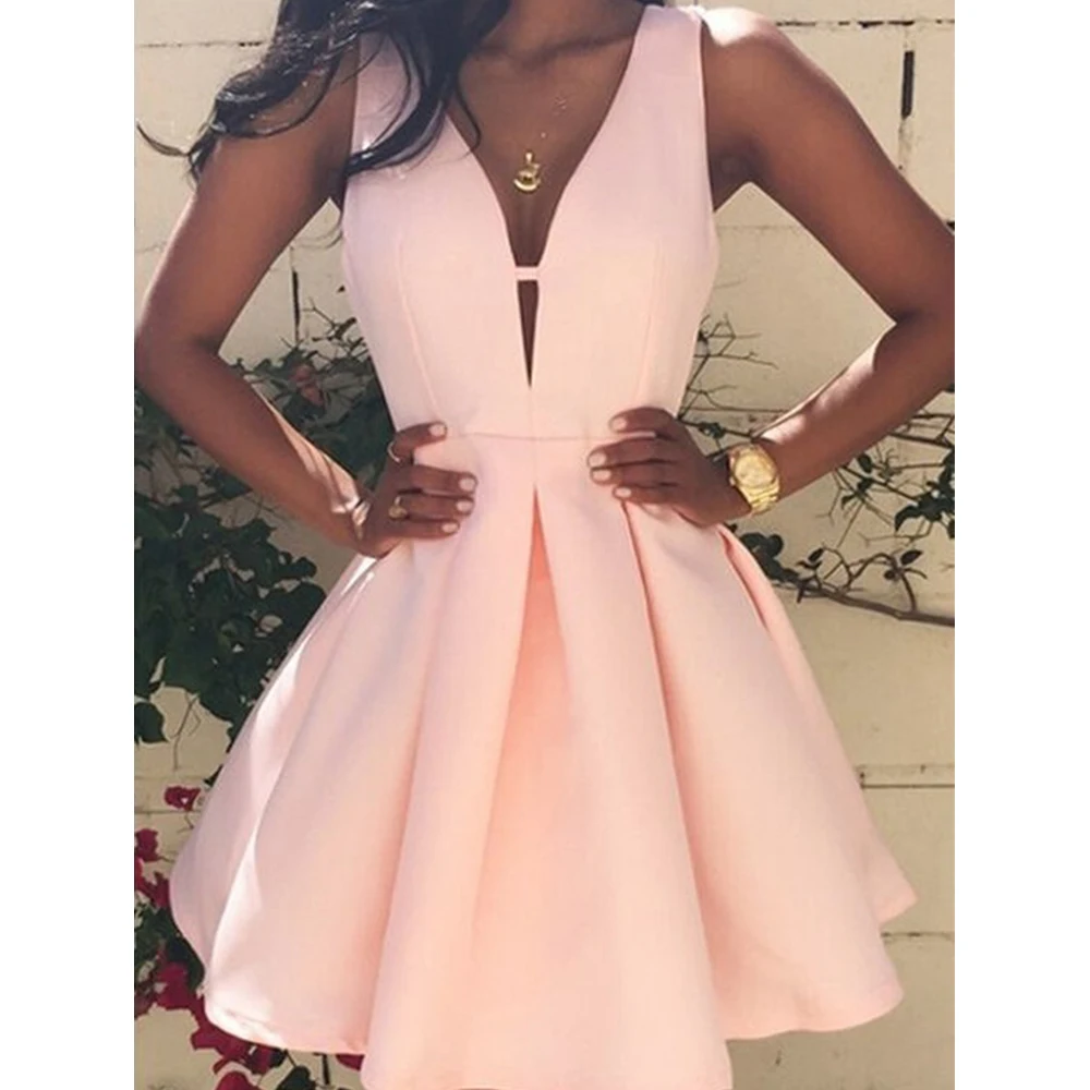 Mini Cocktail Dresses A Line V Neck Draped Above Knee Cocktail Gowns Princess Satin Princess Sleeveless Homecoming Dress
Mini Cocktail Dresses A Line V Neck Draped Above Knee Cocktail Gowns Princess Satin Princess Sleeveless Homecoming Dress