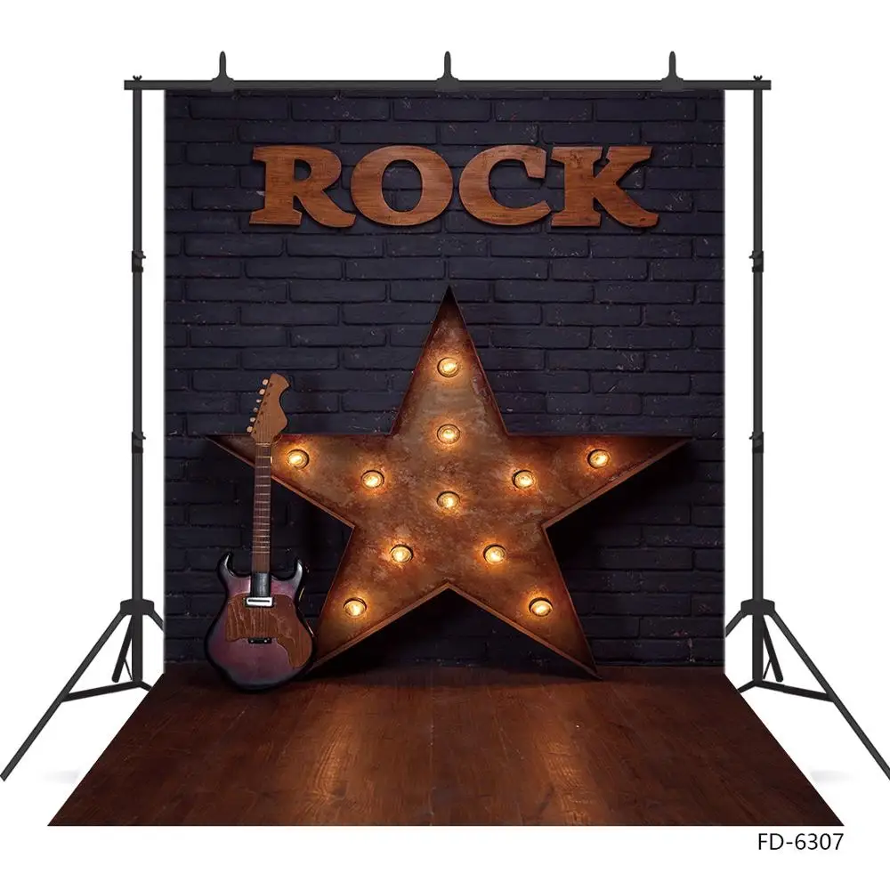 Brick Wall Wooden Floor Star Guitar Photography Backdrop Vinyl Background for Baby Children Portrait Rock Photocall Fond Photo
Brick Wall Wooden Floor Star Guitar Photography Backdrop Vinyl Background for Baby Children Portrait Rock Photocall Fond Photo
