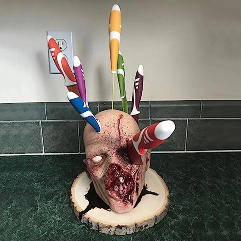Horror Head Kitchen Storage Holder Kitchen Tableware Display Rack Scary Head Slicing Tool Organizer Home Halloween Party Decor
Horror Head Kitchen Storage Holder Kitchen Tableware Display Rack Scary Head Slicing Tool Organizer Home Halloween Party Decor