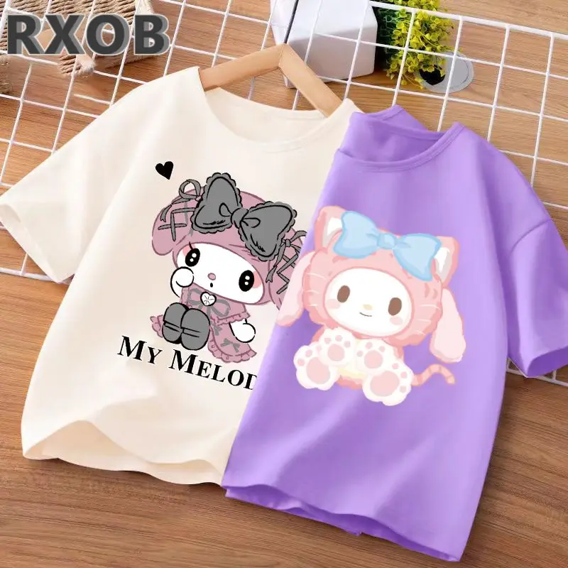Летняя футболка для девочек Sanrio My Melody 2 шт., детская одежда с коротким рукавом и мультяшным принтом, универсальный Повседневный модный топ из...
Летняя футболка для девочек Sanrio My Melody 2 шт., детская одежда с коротким рукавом и мультяшным принтом, универсальный Повседневный модный топ из...
