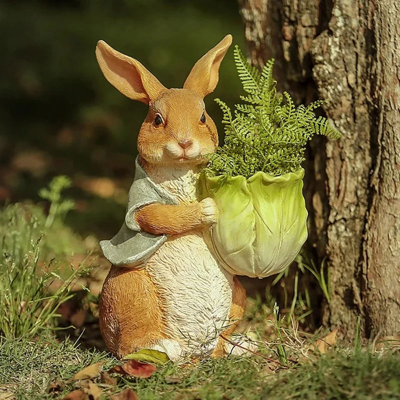 Creative Simulation Rabbit Resin Flowerpot Outdoor Rabbit Statues Polyresin Bunny Flower Basket For Outdoor Decor
Creative Simulation Rabbit Resin Flowerpot Outdoor Rabbit Statues Polyresin Bunny Flower Basket For Outdoor Decor