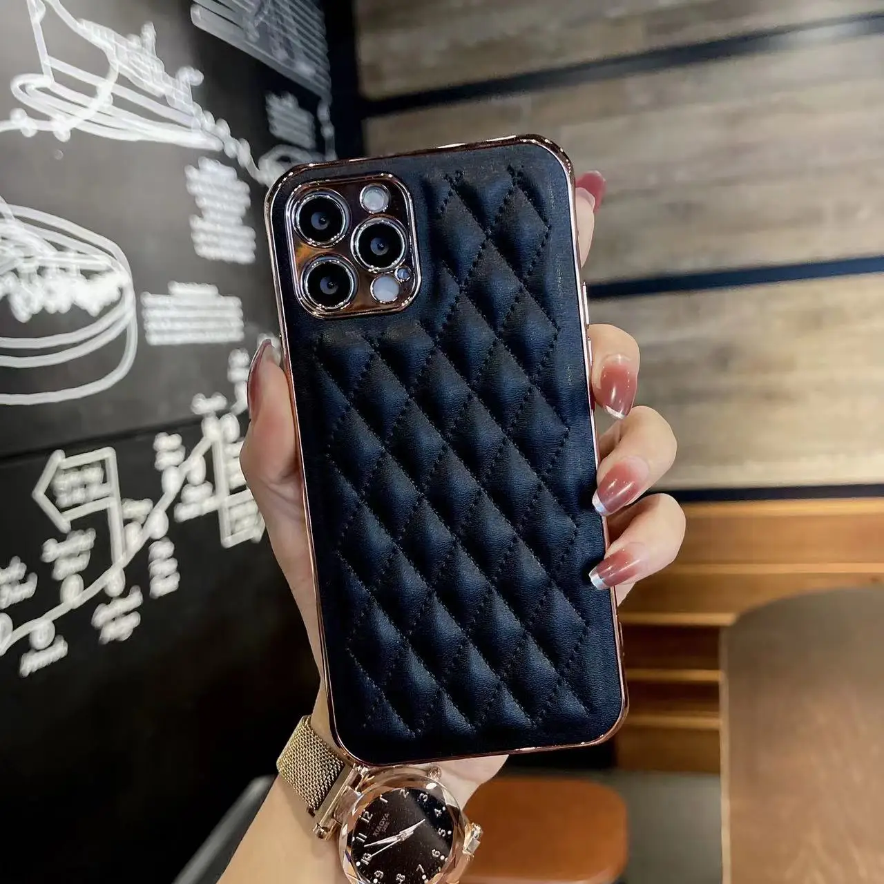 Black Diamond Check High Quality Plating For iPhone 14 13 12 11 Pro Max Premium Luxury Leather X XR XsMax SE 7 8 Plus Phone case
Black Diamond Check High Quality Plating For iPhone 14 13 12 11 Pro Max Premium Luxury Leather X XR XsMax SE 7 8 Plus Phone case